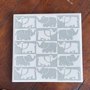Gray Elephant Tile, Coaster, Trivet